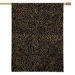 Black And Gold African Afro Print House Flag