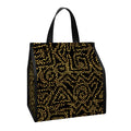Black And Gold African Afro Print Insulated Lunch Tote