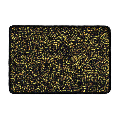 Black And Gold African Afro Print Kitchen Mat