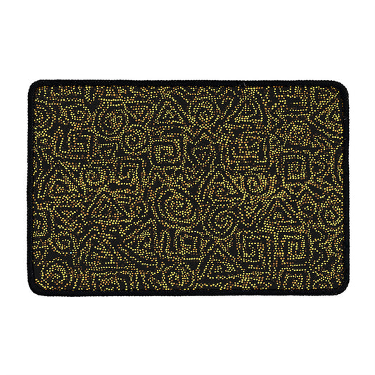 Black And Gold African Afro Print Kitchen Mat