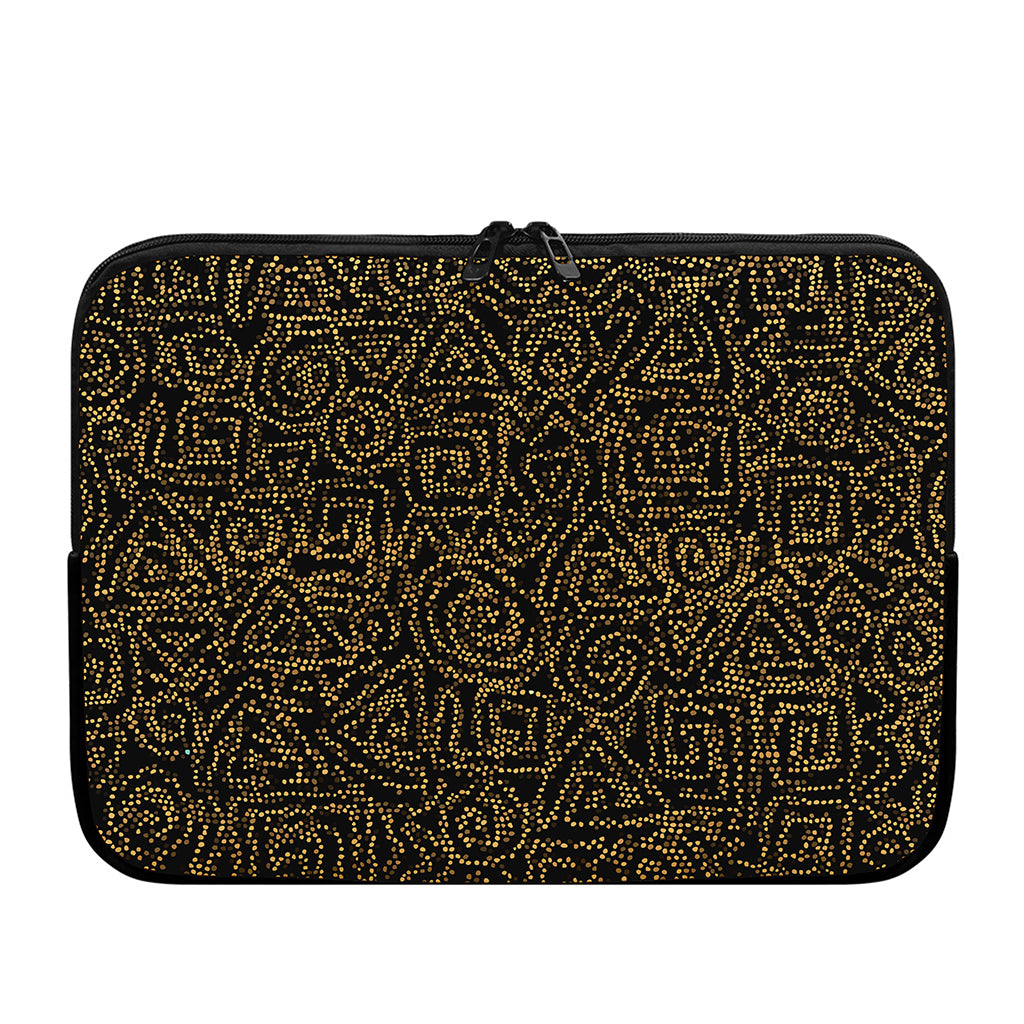 Black And Gold African Afro Print Laptop Sleeve