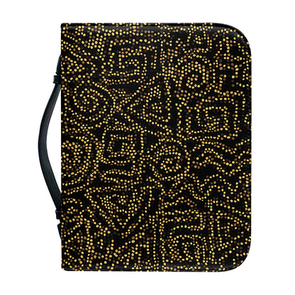 Black And Gold African Afro Print Leather Bible Cover