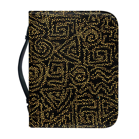 Black And Gold African Afro Print Leather Bible Cover