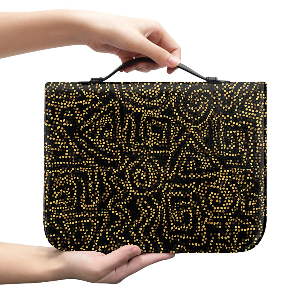 Black And Gold African Afro Print Leather Bible Cover