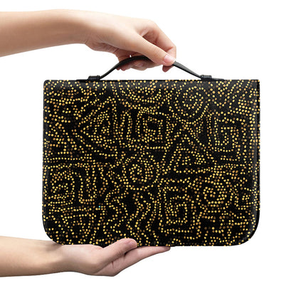 Black And Gold African Afro Print Leather Bible Cover