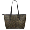 Black And Gold African Afro Print Leather Tote Bag