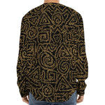 Black And Gold African Afro Print Long Sleeve Baseball Jersey