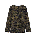 Black And Gold African Afro Print Long Sleeve Short Coat