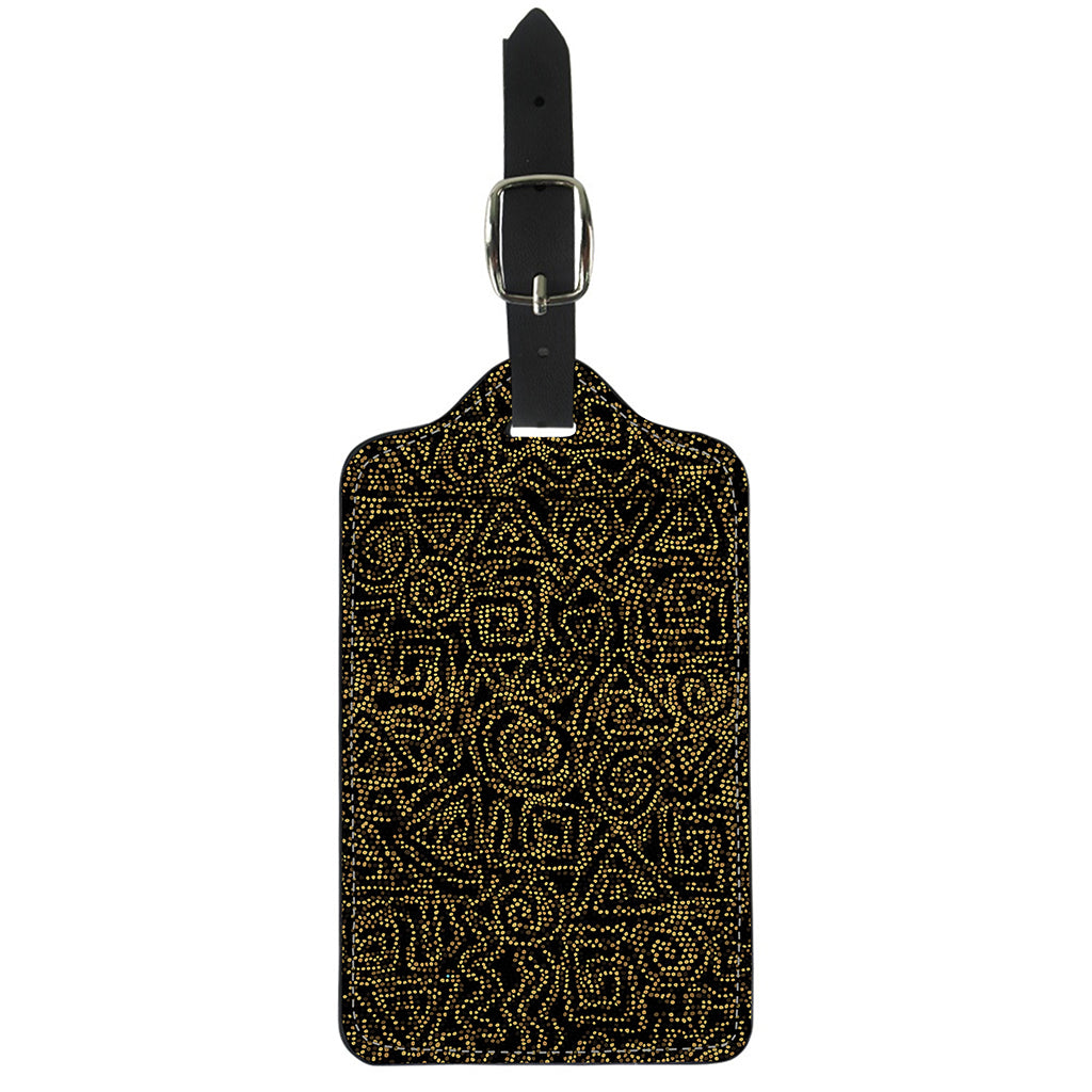 Black And Gold African Afro Print Luggage Tag