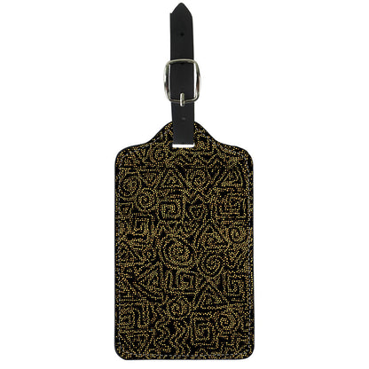 Black And Gold African Afro Print Luggage Tag