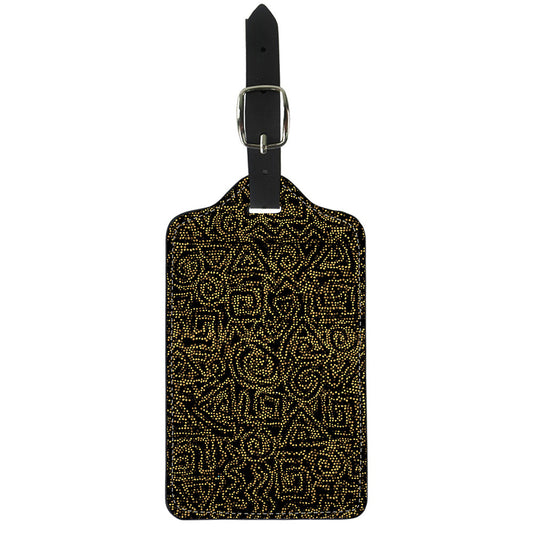 Black And Gold African Afro Print Luggage Tag