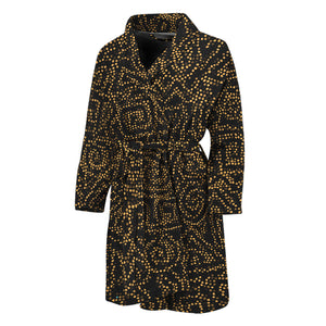 Black And Gold African Afro Print Men's Bathrobe