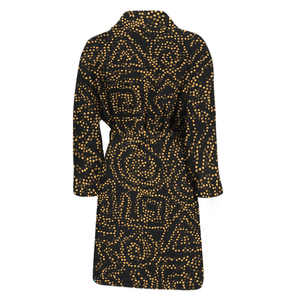 Black And Gold African Afro Print Men's Bathrobe