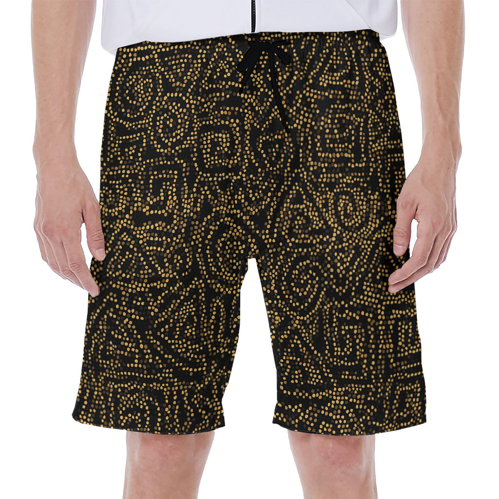 Black And Gold African Afro Print Men's Beach Shorts