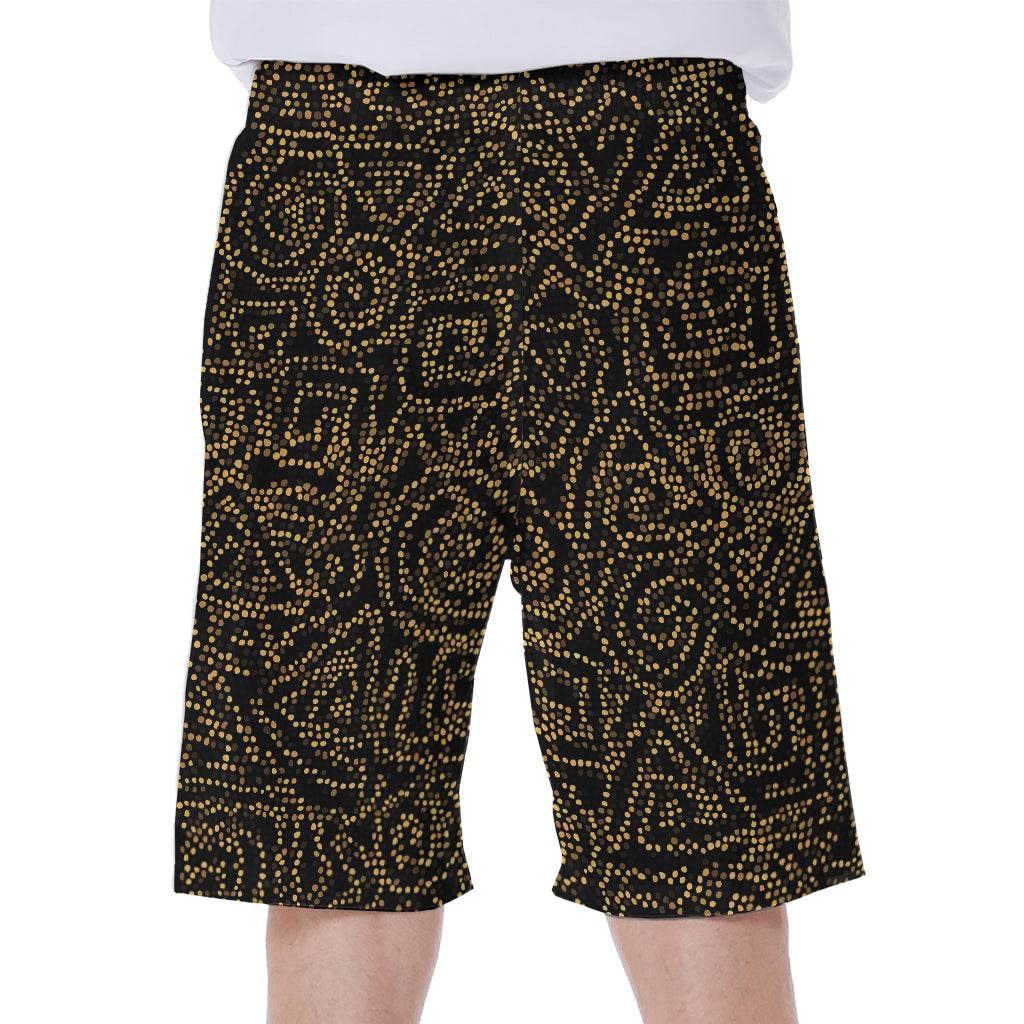 Black And Gold African Afro Print Men's Beach Shorts