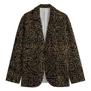 Black And Gold African Afro Print Men's Blazer