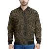 Black And Gold African Afro Print Men's Bomber Jacket
