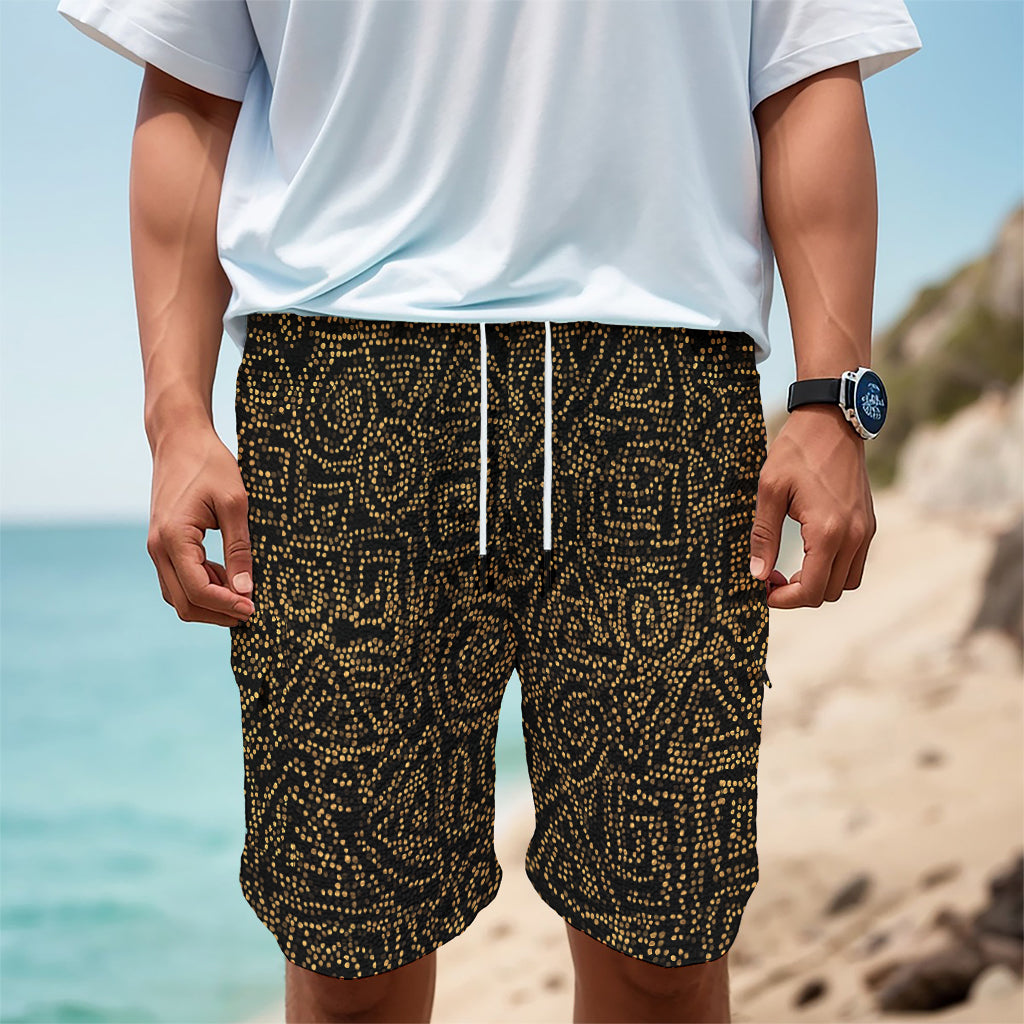 Black And Gold African Afro Print Men's Cargo Shorts