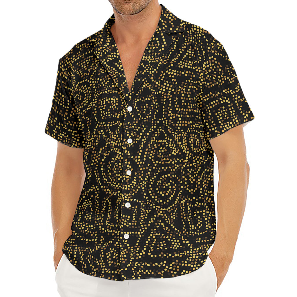 Black And Gold African Afro Print Men's Deep V-Neck Shirt