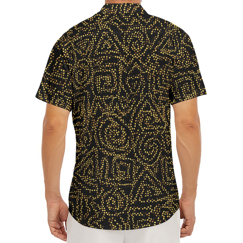 Black And Gold African Afro Print Men's Deep V-Neck Shirt