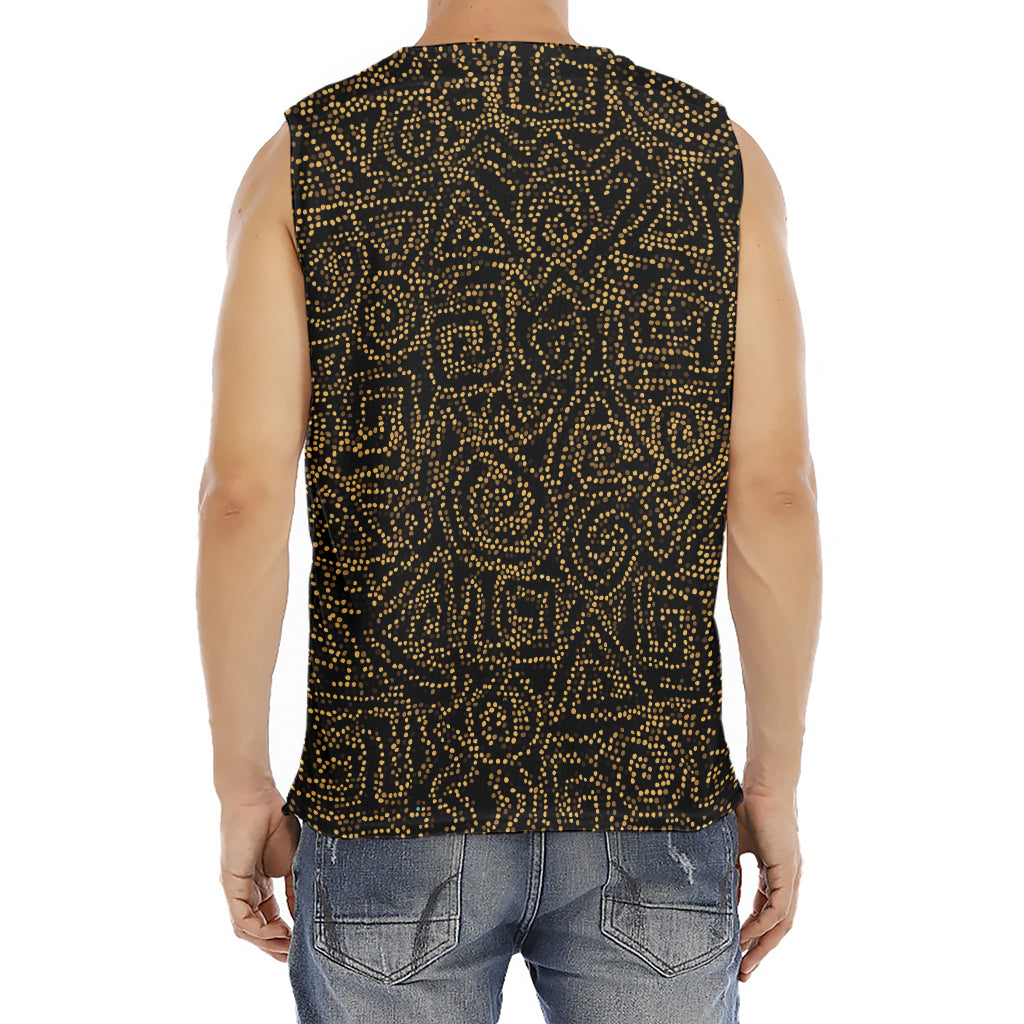 Black And Gold African Afro Print Men's Fitness Tank Top