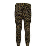 Black And Gold African Afro Print Men's leggings