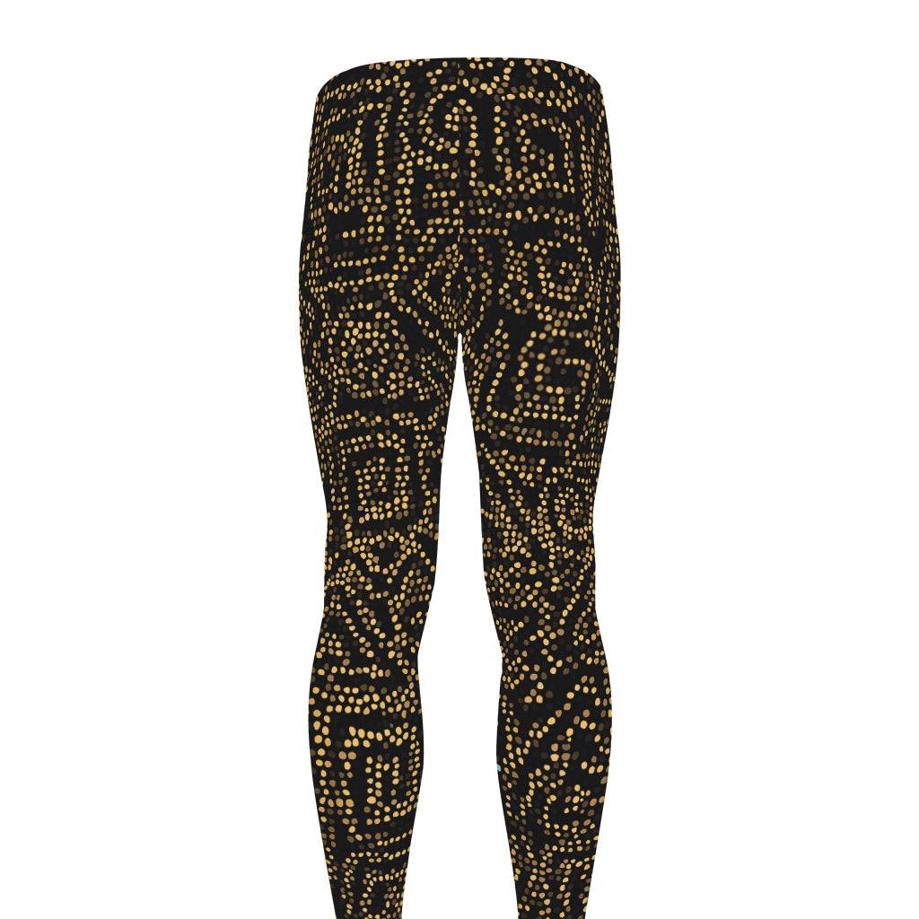 Black And Gold African Afro Print Men's leggings