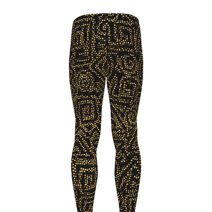 Black And Gold African Afro Print Men's leggings
