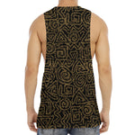 Black And Gold African Afro Print Men's Muscle Tank Top