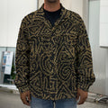 Black And Gold African Afro Print Men's Shirt Jacket