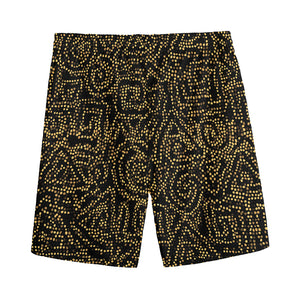 Black And Gold African Afro Print Men's Sports Shorts