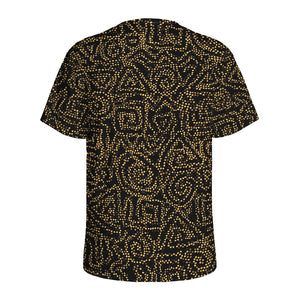 Black And Gold African Afro Print Men's Sports T-Shirt