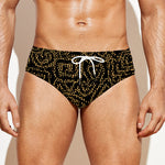 Black And Gold African Afro Print Men's Swim Briefs