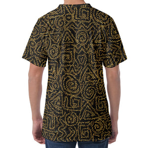 Black And Gold African Afro Print Men's Velvet T-Shirt