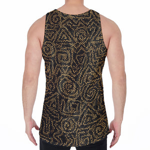 Black And Gold African Afro Print Men's Velvet Tank Top