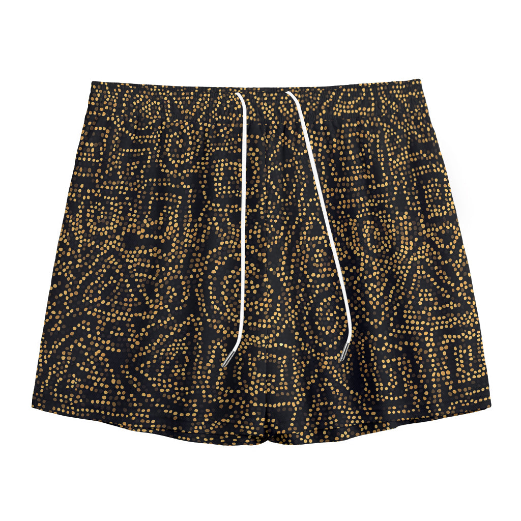 Black And Gold African Afro Print Mesh Shorts