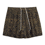 Black And Gold African Afro Print Mesh Shorts