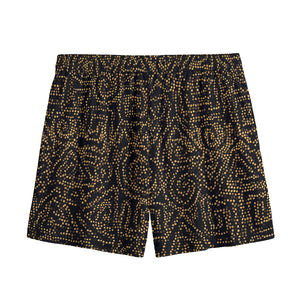 Black And Gold African Afro Print Mesh Shorts