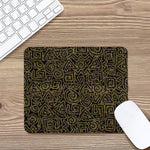 Black And Gold African Afro Print Mouse Pad