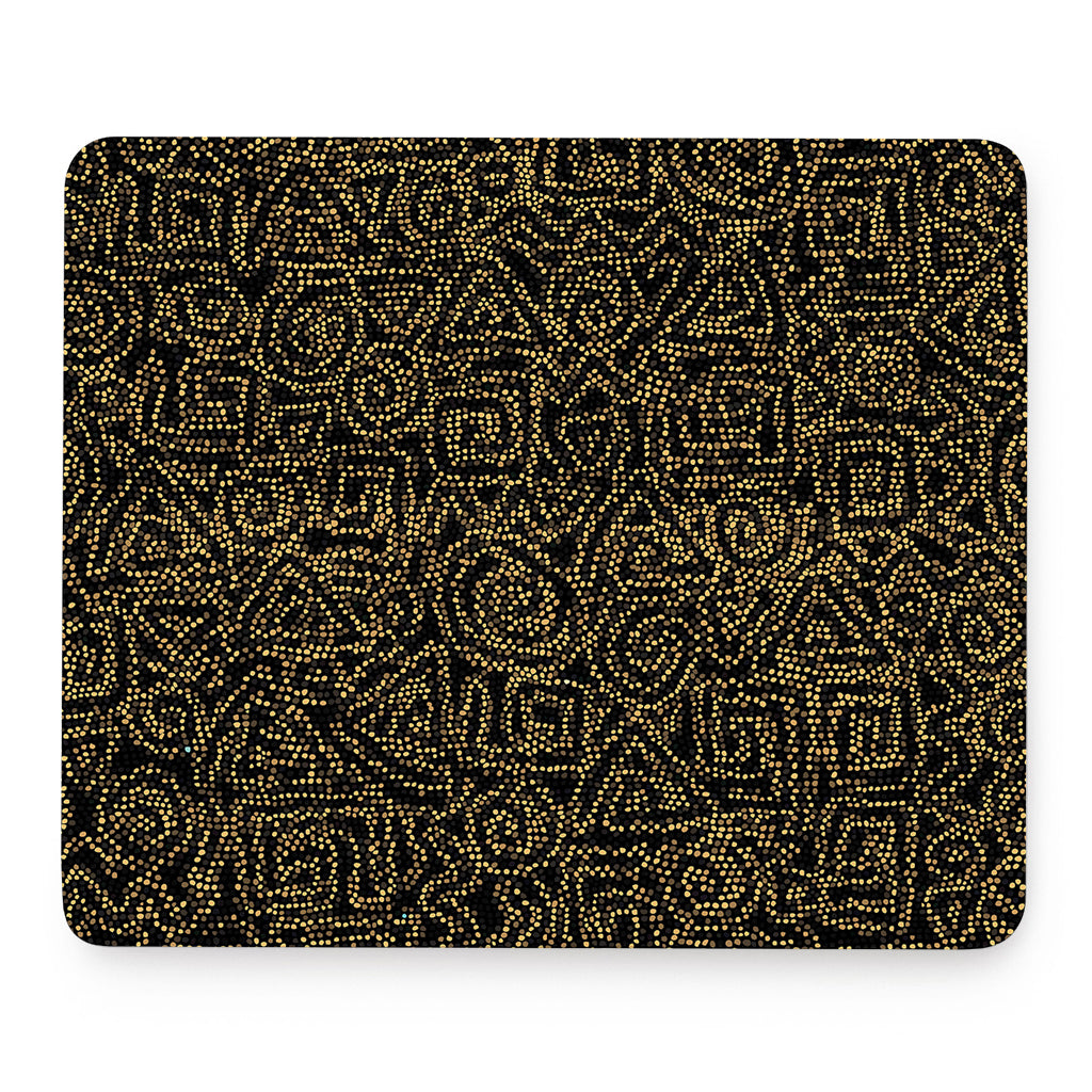 Black And Gold African Afro Print Mouse Pad