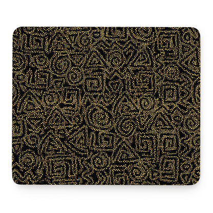 Black And Gold African Afro Print Mouse Pad