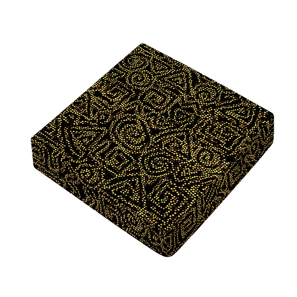 Black And Gold African Afro Print Outdoor Seat Cushion Cover