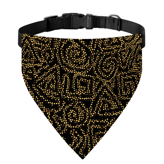 Black And Gold African Afro Print Over The Collar Dog Bandana