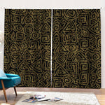 Black And Gold African Afro Print Pencil Pleat Curtains