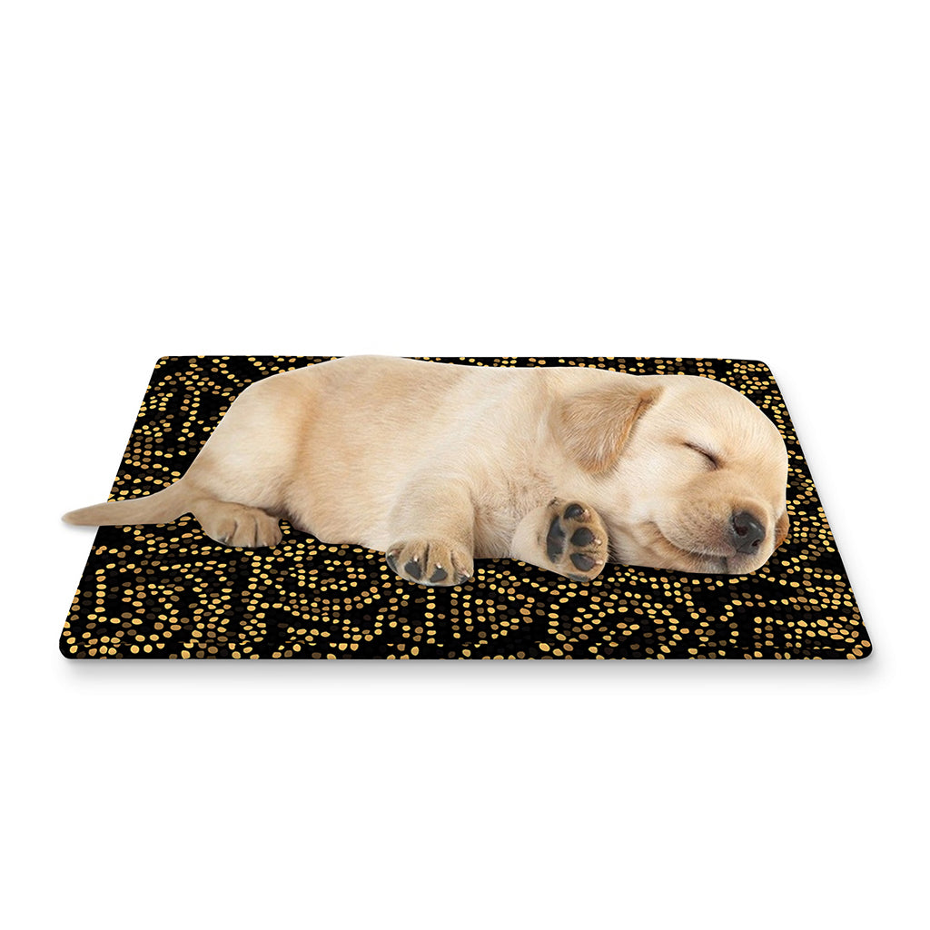 Black And Gold African Afro Print Pet Cooling Mat Cover