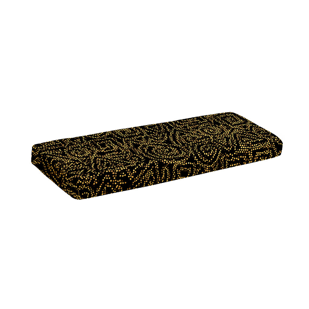 Black And Gold African Afro Print Piano Keyboard Cover