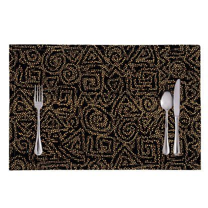 Black And Gold African Afro Print Placemat