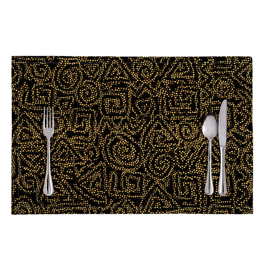 Black And Gold African Afro Print Placemat