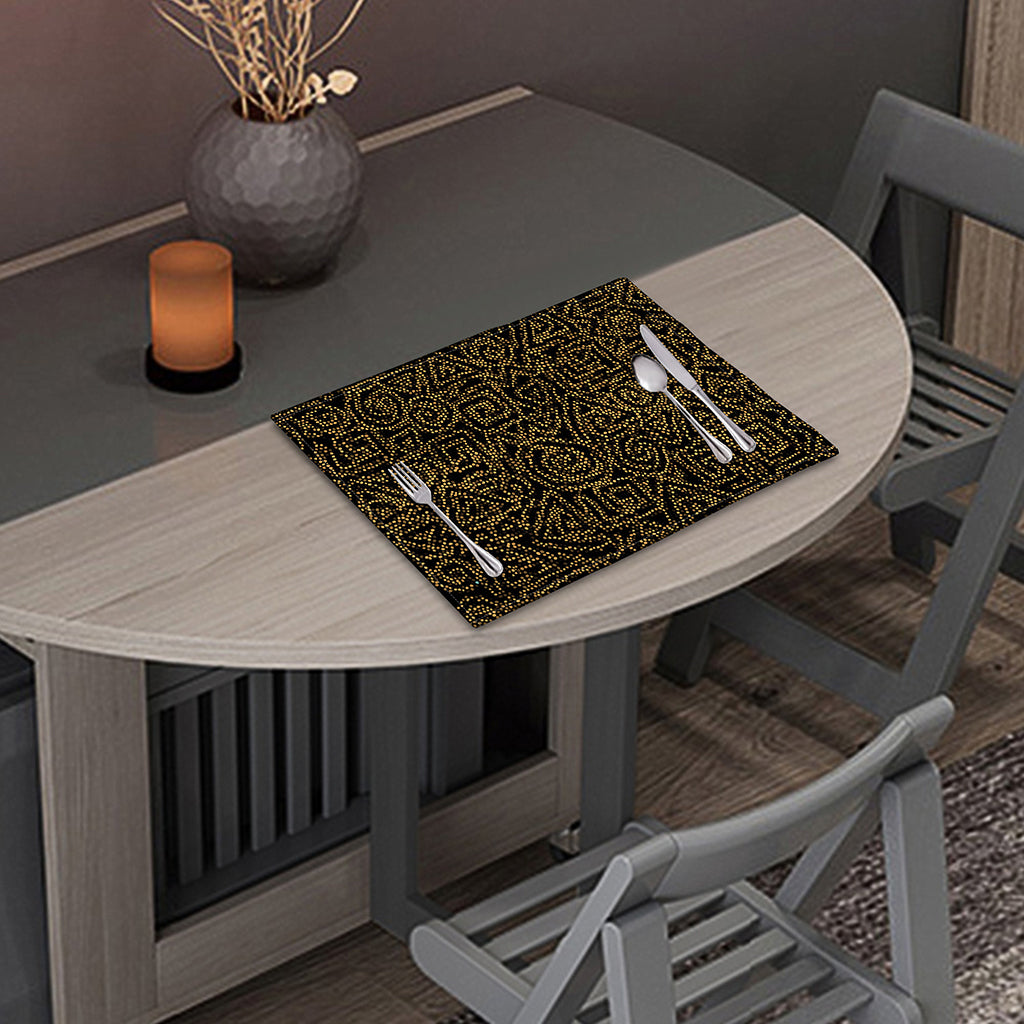 Black And Gold African Afro Print Placemat