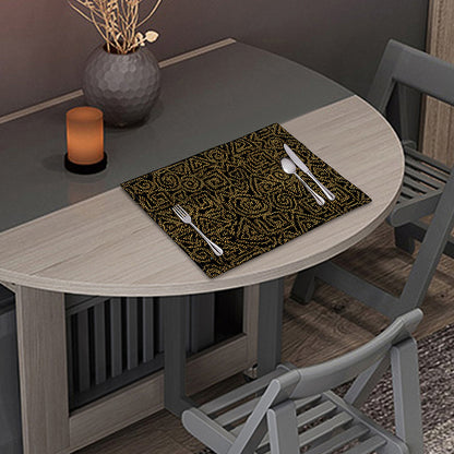 Black And Gold African Afro Print Placemat